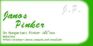 janos pinker business card